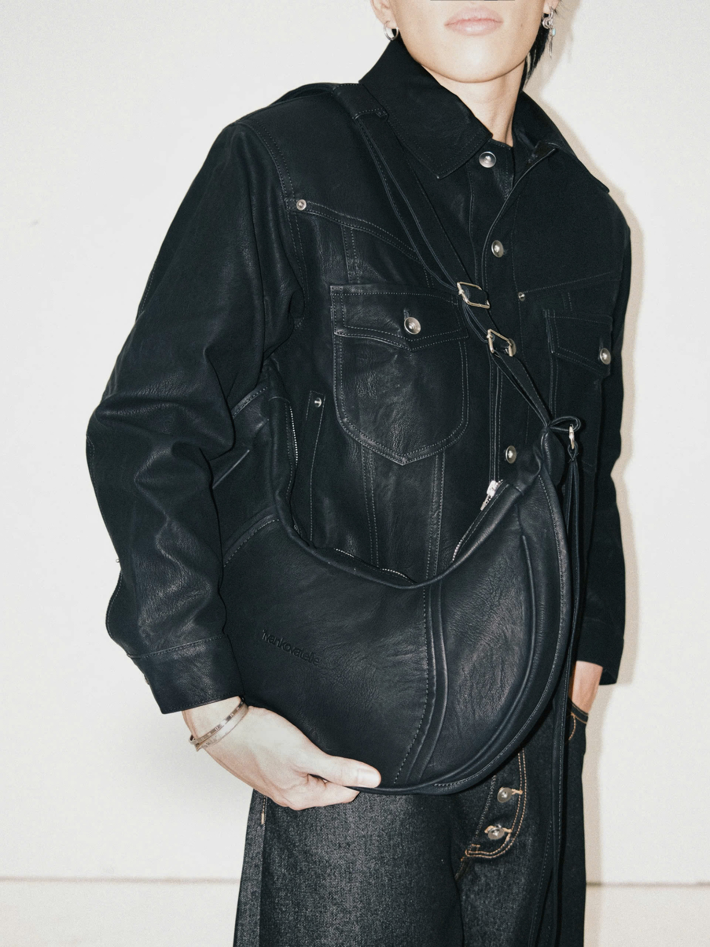 Laces Half Moon Bag