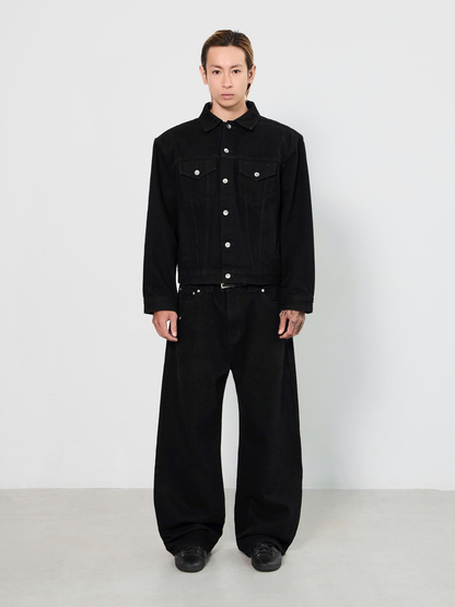 Night City Shoulder Pad Denim Jacket