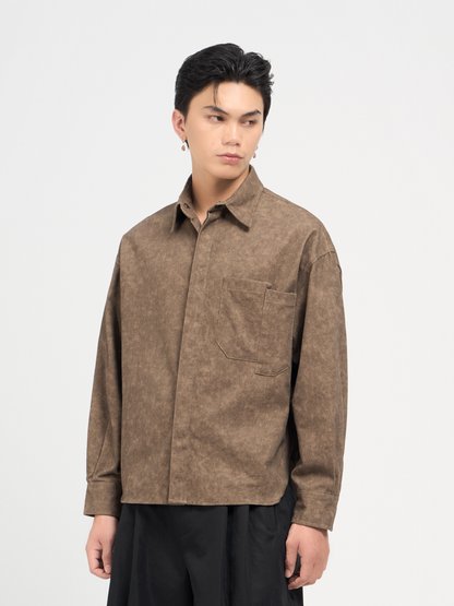 Bleach Effect Oversized Shirt