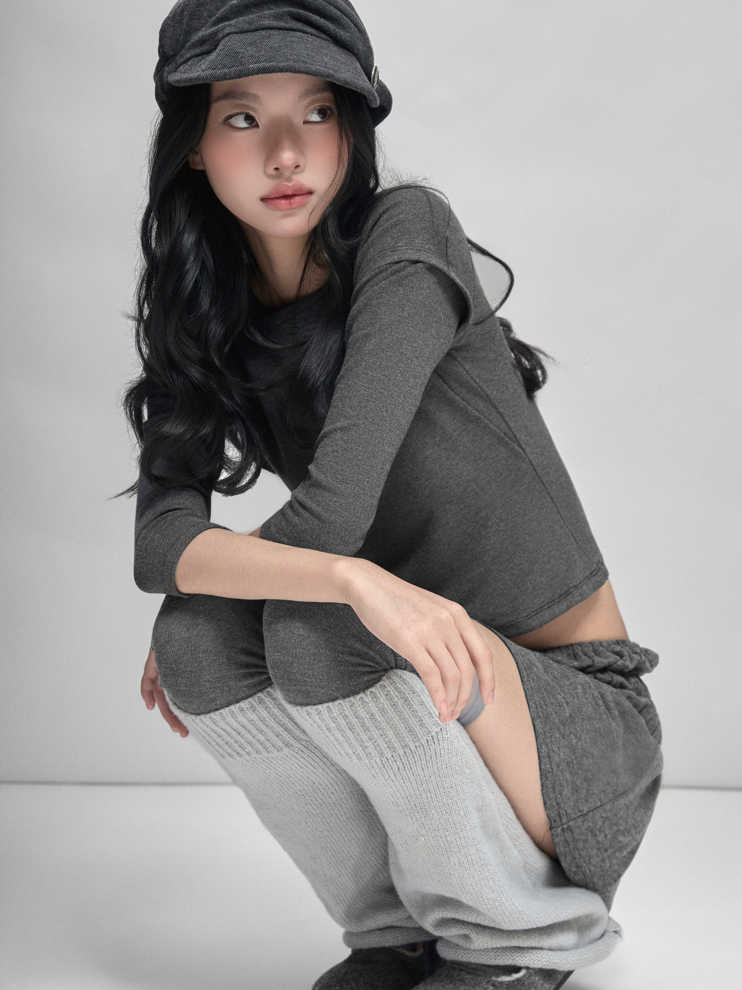 Grayish Layer Fitted Tee