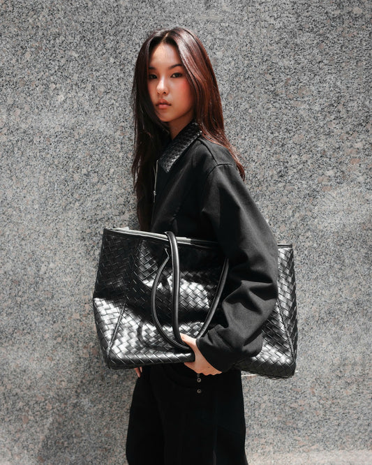 Faux Woven Leather Bag