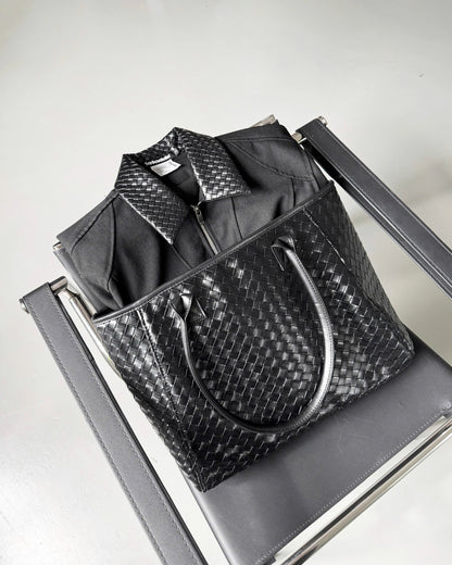 Faux Woven Leather Bag