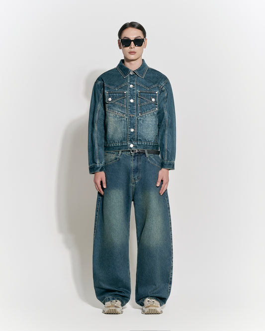 Loose Fit Vintage Wash Jeans