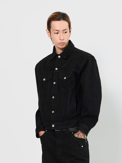 Night City Shoulder Pad Denim Jacket