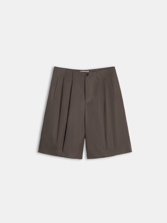 Wide Leg Khaki Shorts