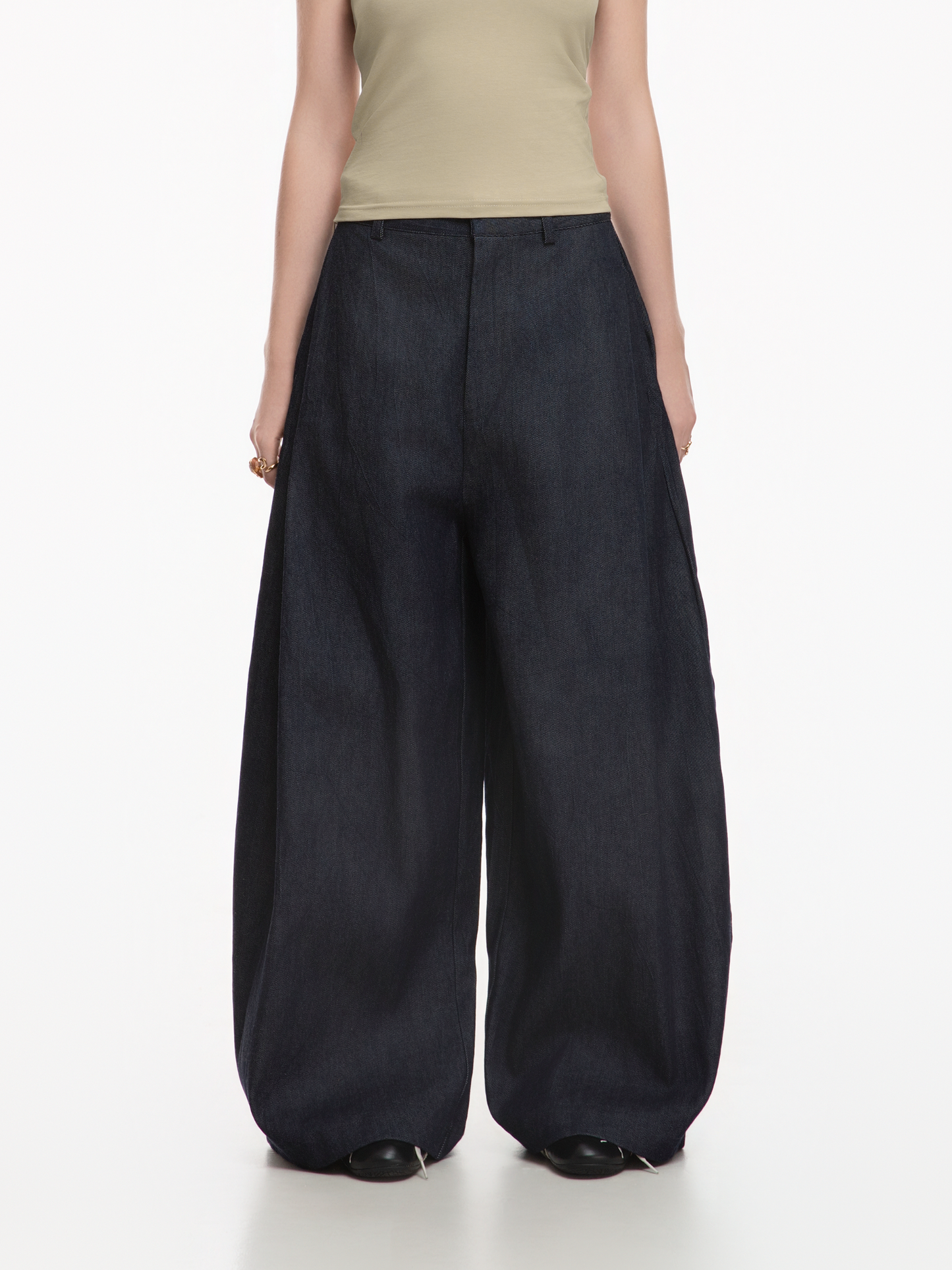 Rebel Pleated Wide Pants Raw Denim