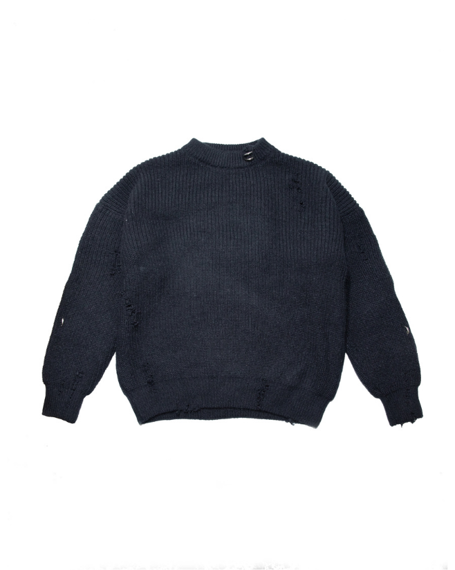 SEMBLANCE DISTRESSED KNIT SWEATER