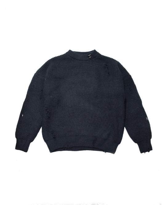 SEMBLANCE DISTRESSED KNIT SWEATER