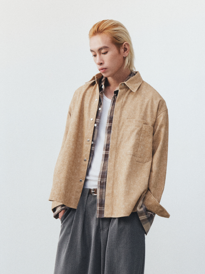 Bleach Effect Oversized Shirt