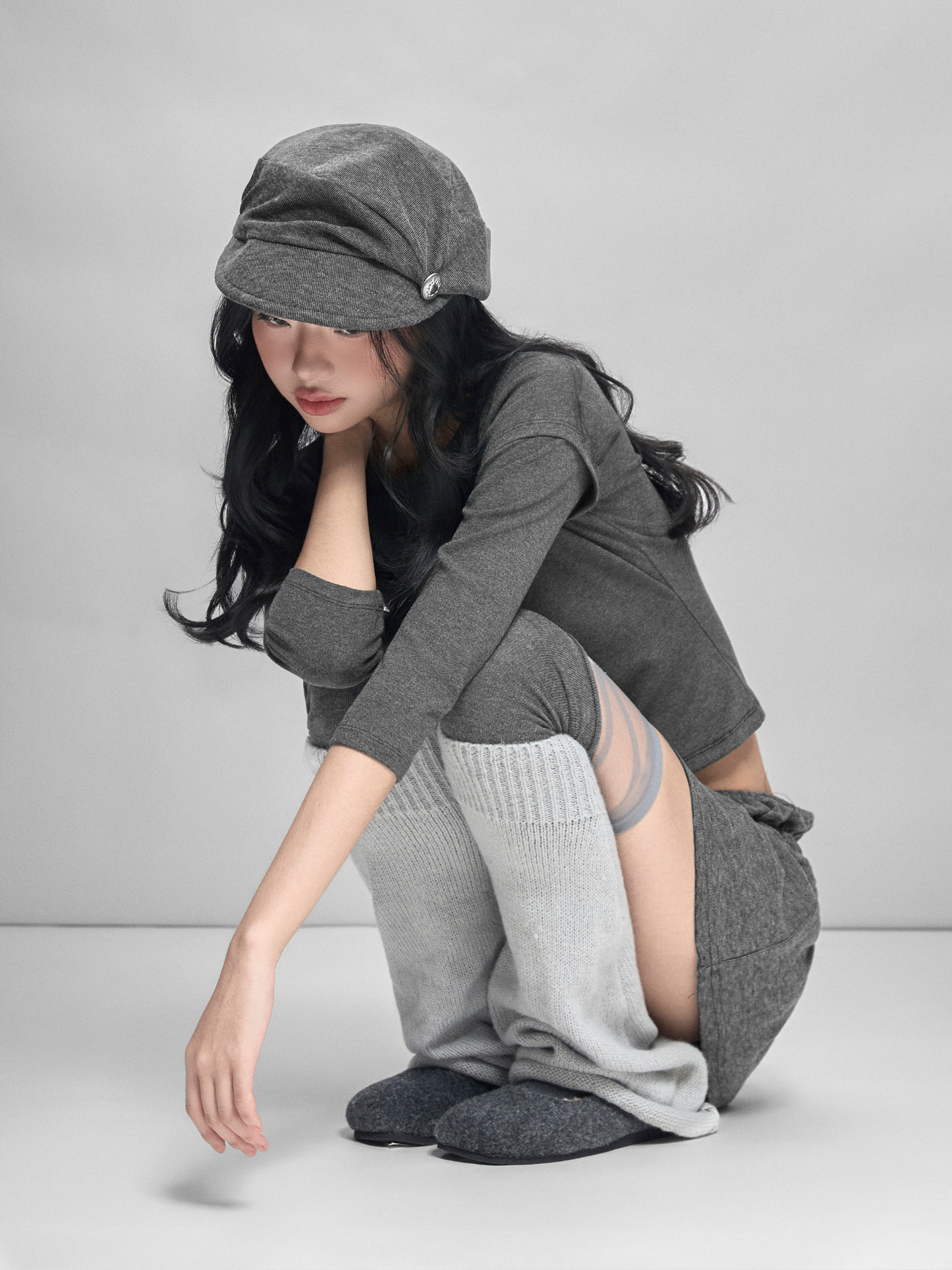 Grayish Layer Fitted Tee
