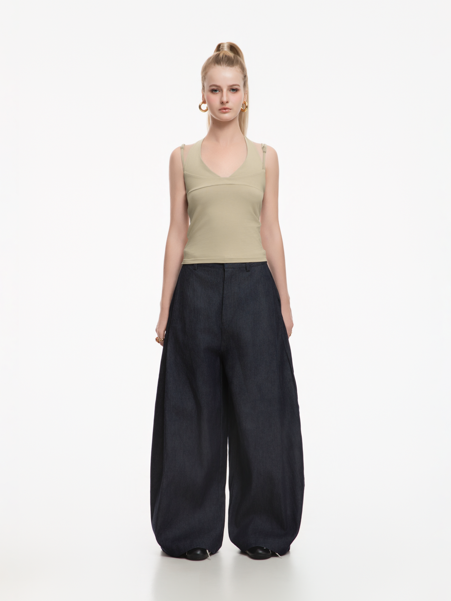 Rebel Pleated Wide Pants Raw Denim