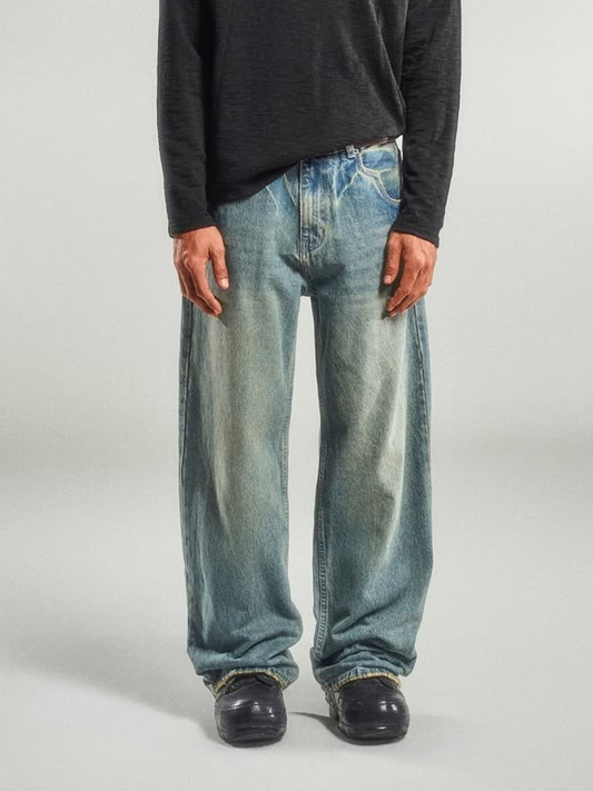 Loose-fit Washed Denim Pants