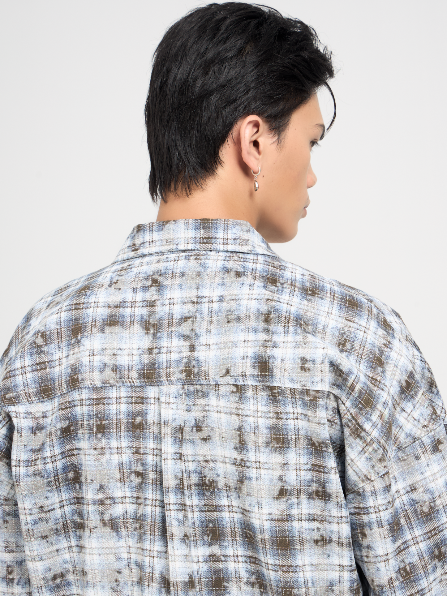 Bleach Effect Fannel Shirt