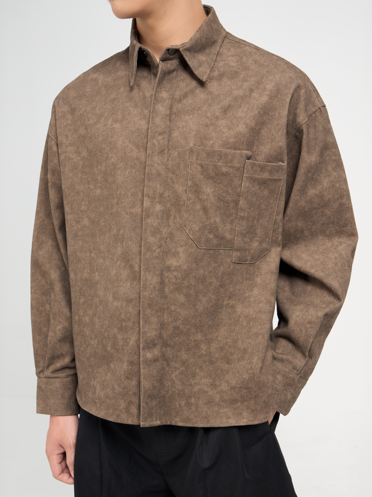 Bleach Effect Oversized Shirt
