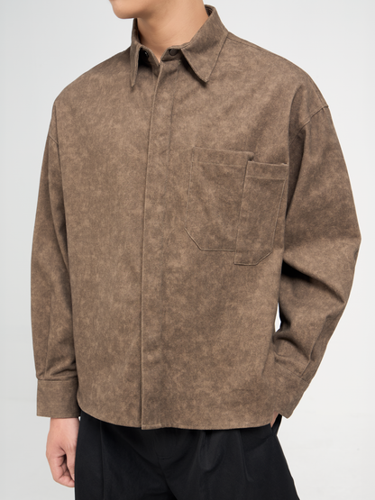 Bleach Effect Oversized Shirt