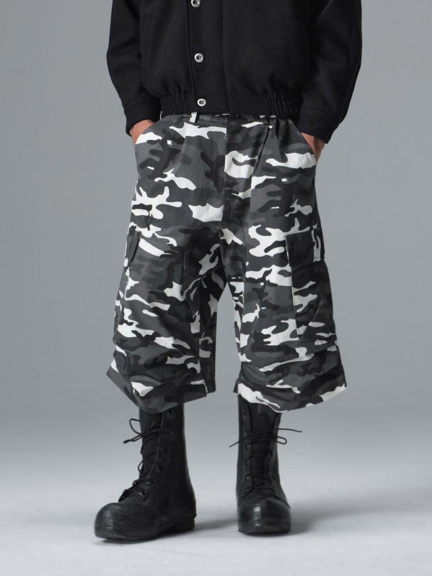 Plissé Camo Short