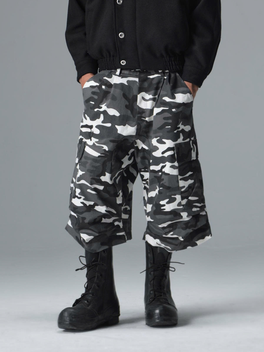 Plissé Camo Short