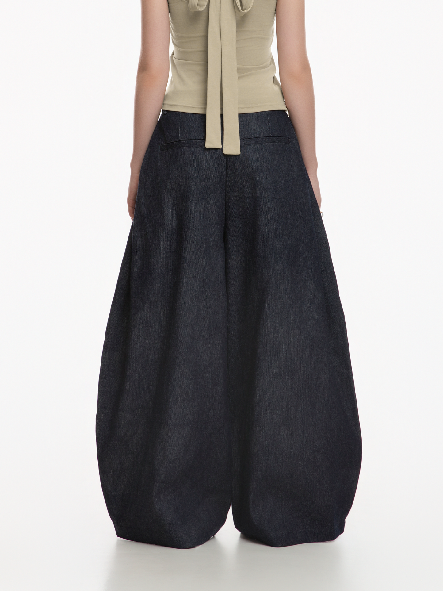 Rebel Pleated Wide Pants Raw Denim