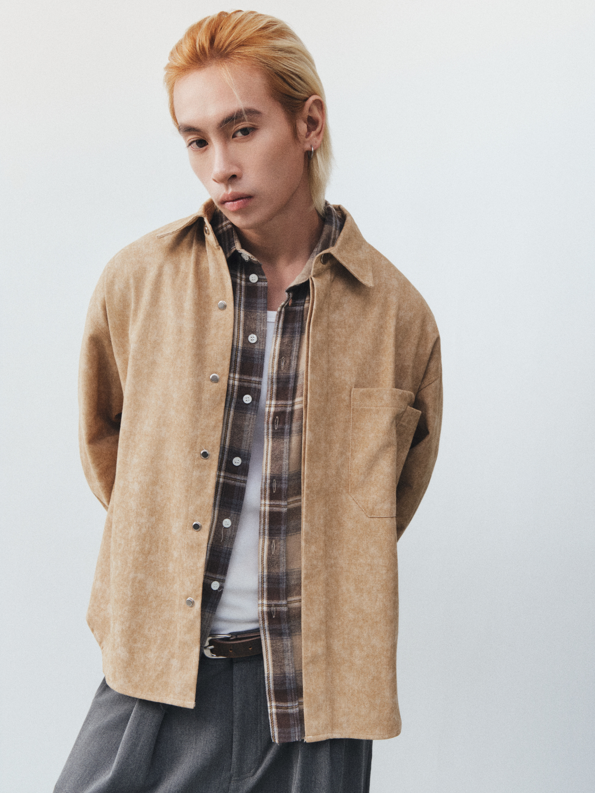 Bleach Effect Oversized Shirt