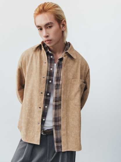 Bleach Effect Oversized Shirt