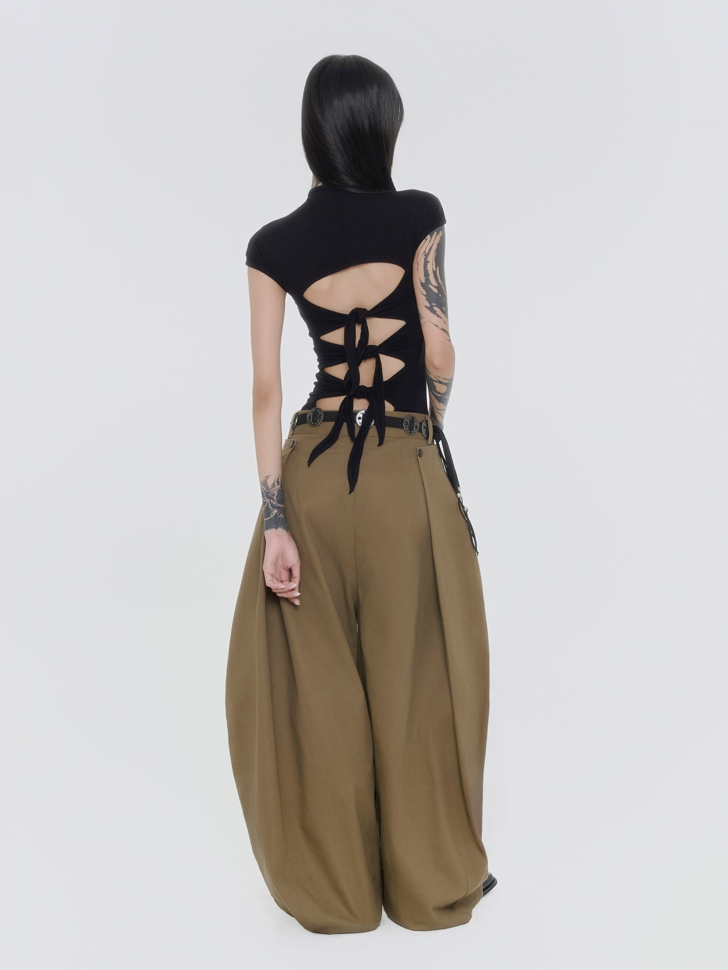 Multi Rivet Wide Pants