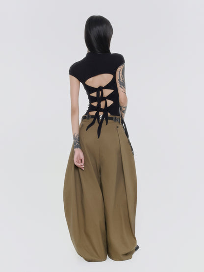 Multi Rivet Wide Pants