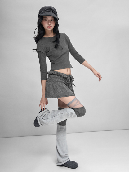 Grayish Gather Skirt