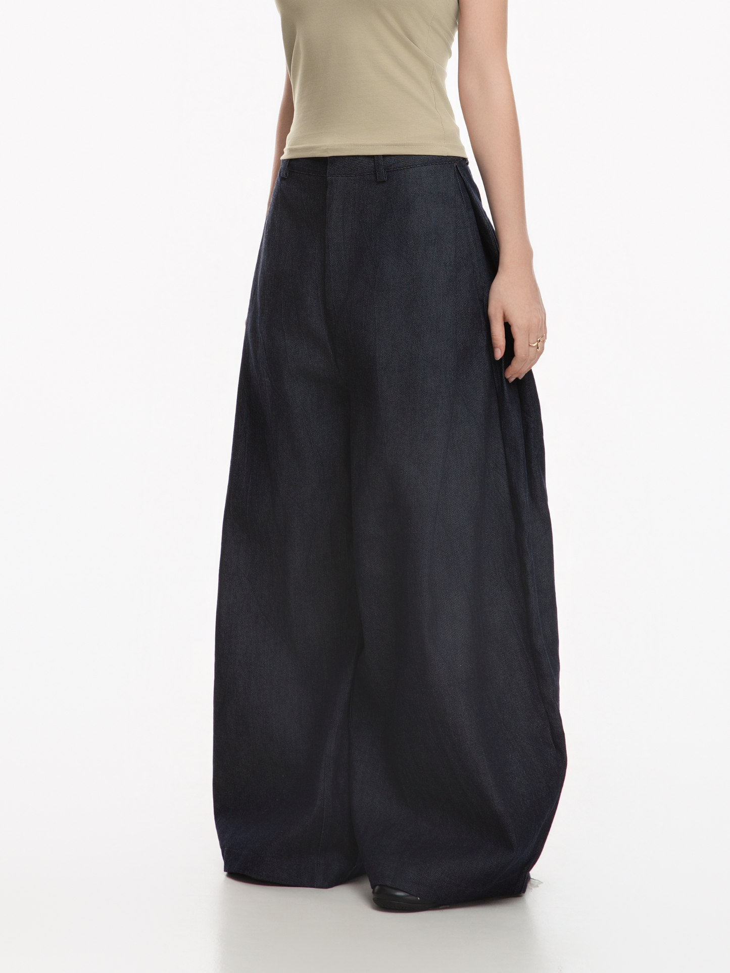 Rebel Pleated Wide Pants Raw Denim