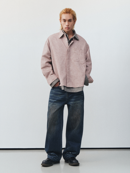 Bleach Effect Oversized Shirt