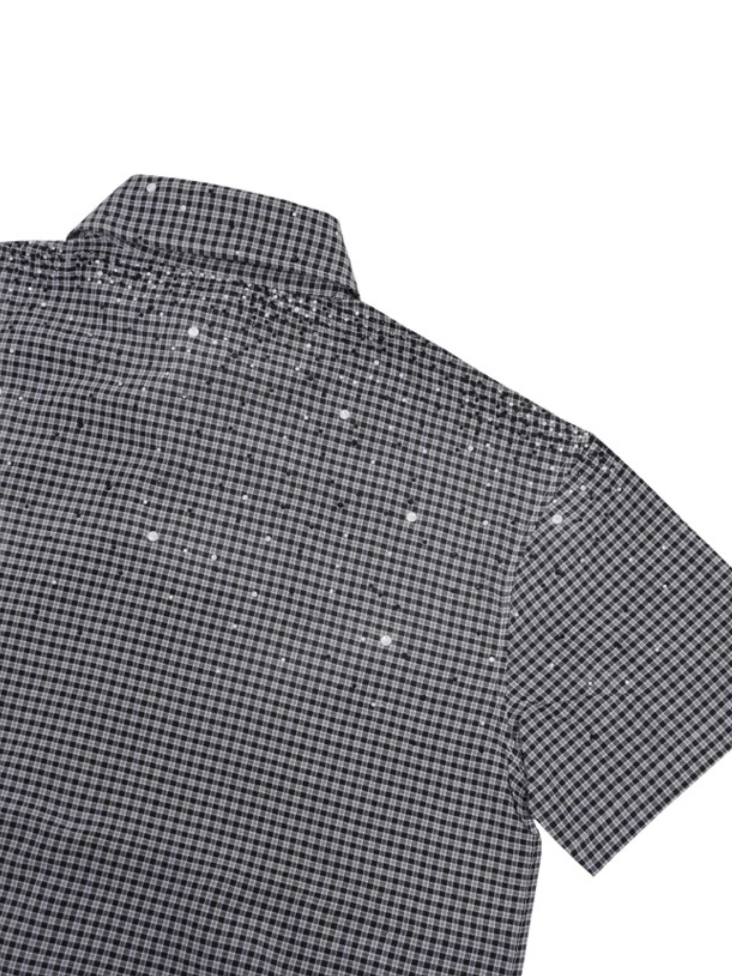 Plaid Rhinestone Boxy Shirt