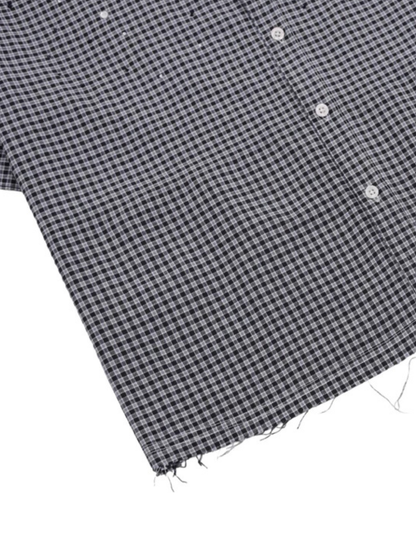 Plaid Rhinestone Boxy Shirt