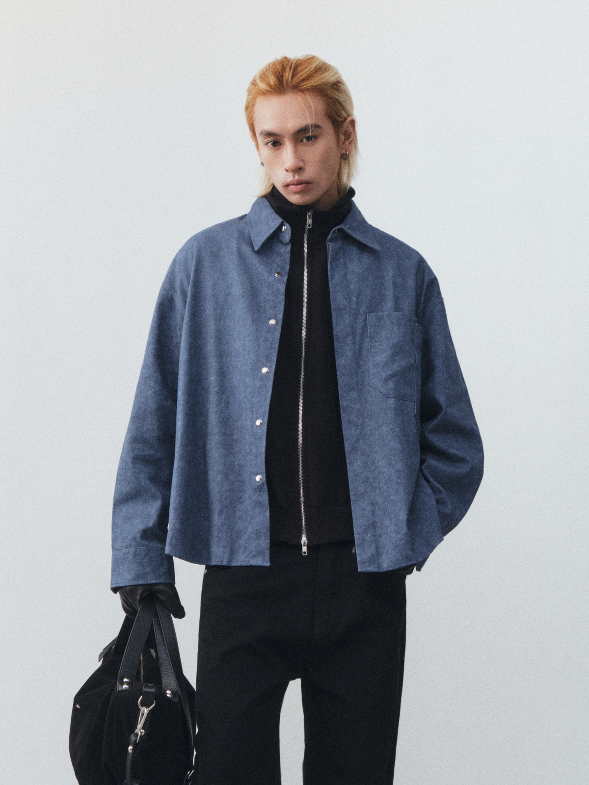 Bleach Effect Oversized Shirt