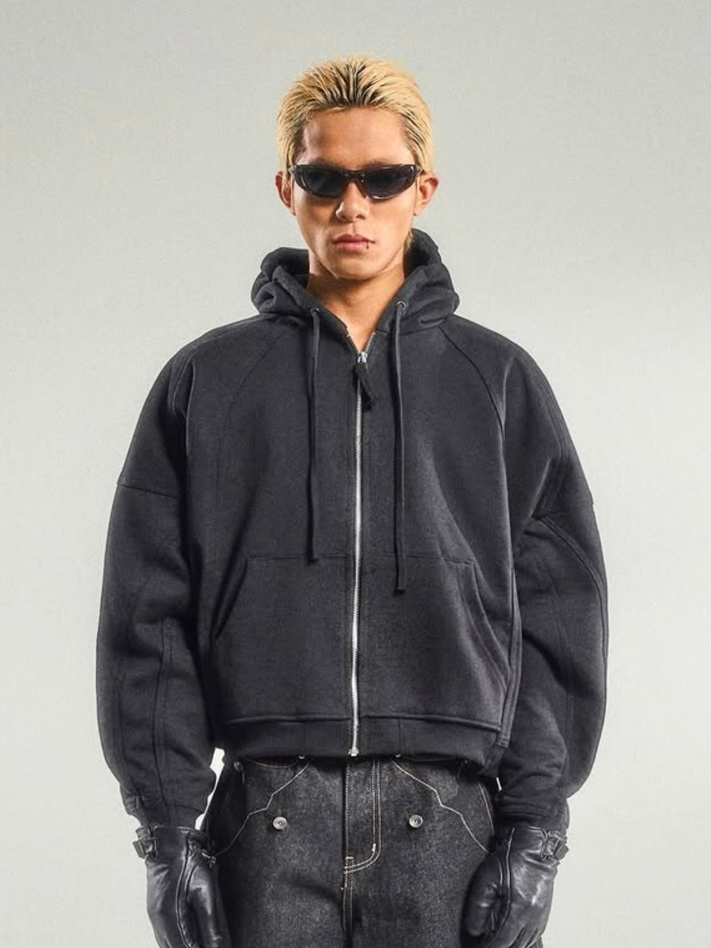 Spliced Washed Hoodie