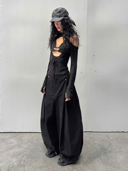 Multi Rivet Wide Pants