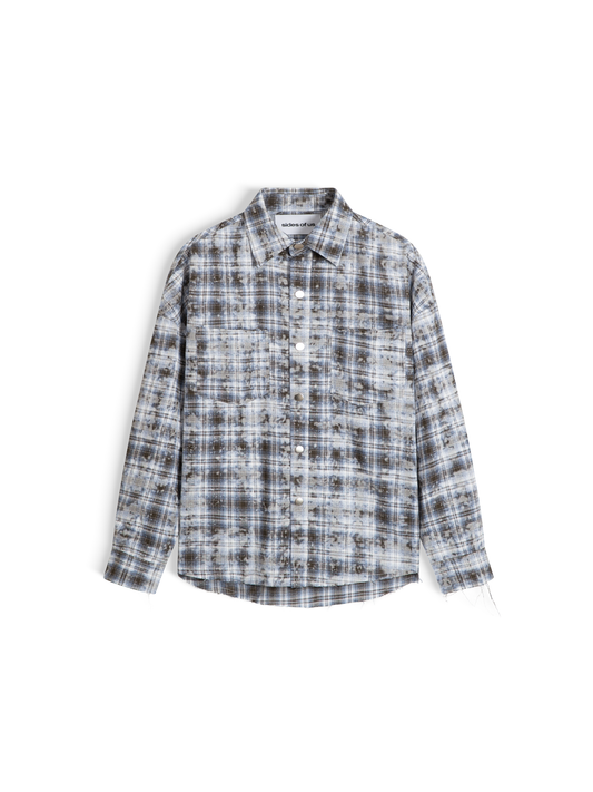 Bleach Effect Fannel Shirt