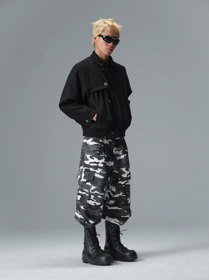 Plissé Camo Short