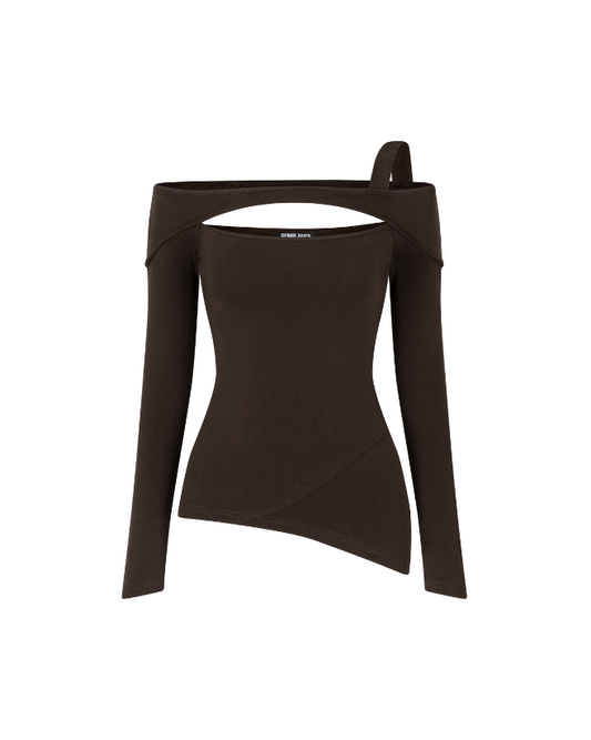SEMBLANCE ASYMMETRICAL TOP - Brown
