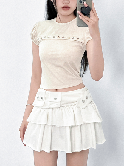 Ruffle Pocket Skirt