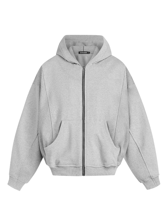 Pattern Oversized Zip-up Hoodie
