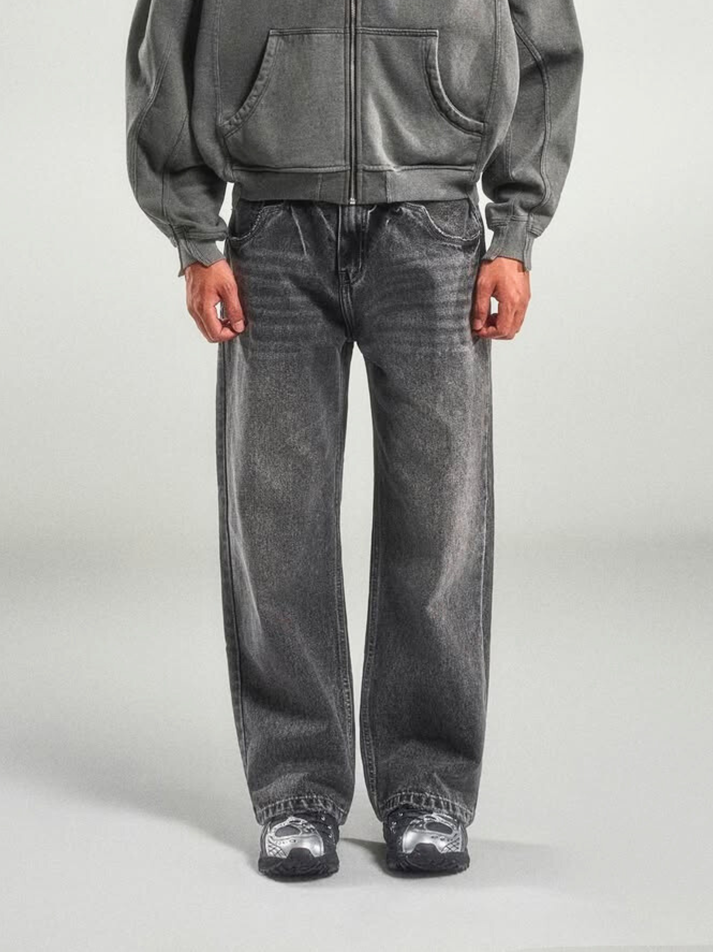 Loose-fit Washed Denim Pants