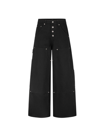 Rivets Dknee Raw Denim Pants
