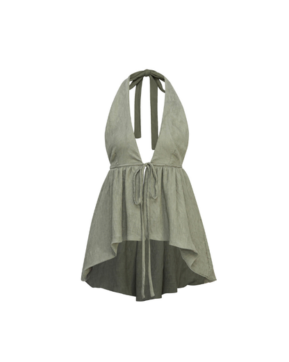 MELANCHOLY JADELYLI PEPLUM TOP - Sage