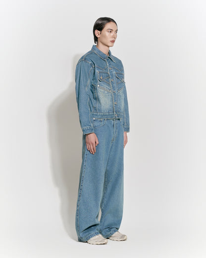 Loose Fit Vintage Wash Jeans