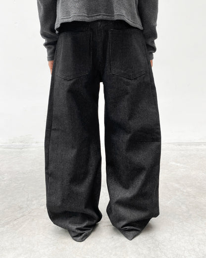 Plissé Raw Denim Pants