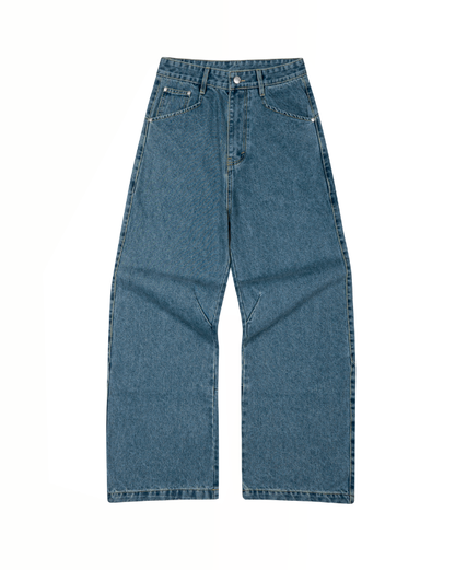 Loose Fit Vintage Wash Jeans