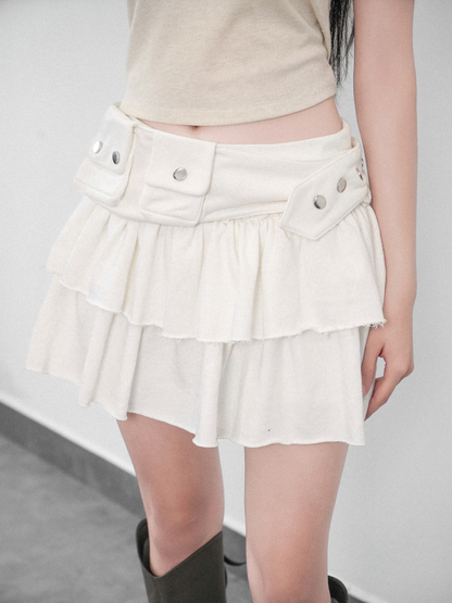 Ruffle Pocket Skirt