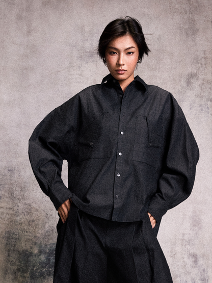 Split Denim Shirt
