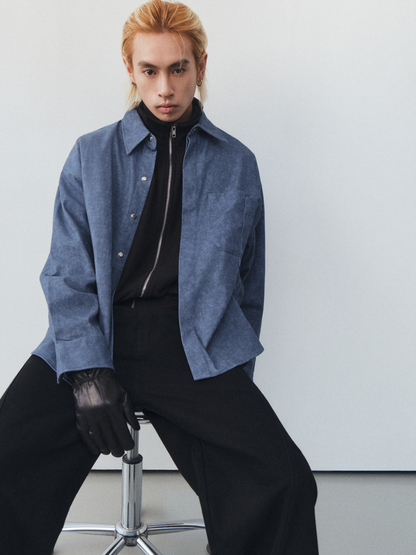 Bleach Effect Oversized Shirt