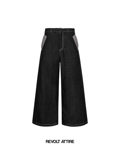 Contrast Pocket Raw Denim Pants