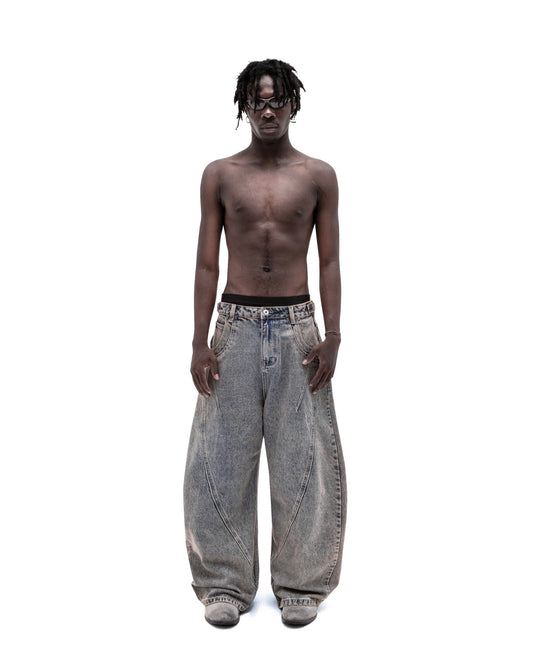 IVANKOV SCAR WASHED DENIM PANTS (DIRTY BLUE)